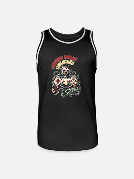 Zombie Gaming Controller Undead Mode - Men's Basketball Jersey - black/white