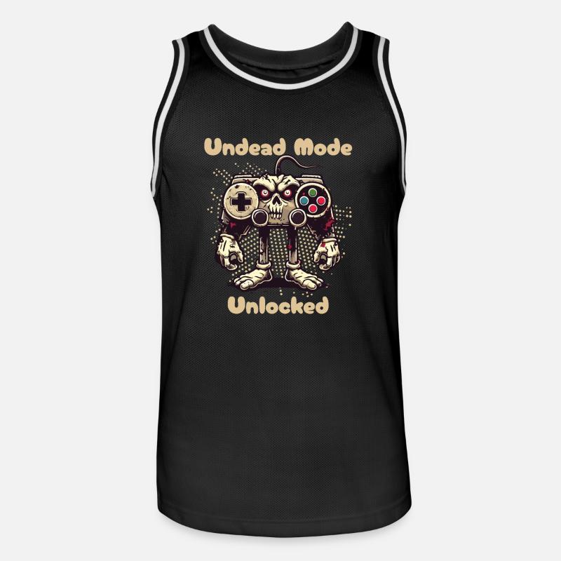 Zombie Gaming Controller Mode Unleashed - Men's Basketball Jersey - black/white