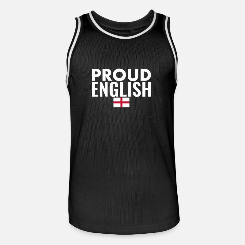 Fier drapeau anglais anglais Angleterre - Maillot de basket Homme - noir/blanc