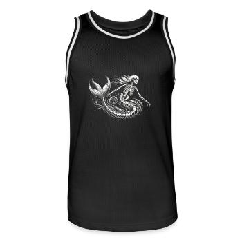 Skelett Meerjungfrau Mystisch Kunst - Männer Basketball-Trikot - Schwarz/Weiß - Vorne - AI Model Male 185 dark (185cm)