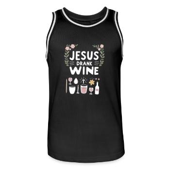 Jesus Drank Wine 8 - Männer Basketball-Trikot - Schwarz/Weiß - Vorne - AI Model Male 185 dark (185cm)
