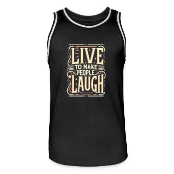 Live To Make People Laugh 10 - Männer Basketball-Trikot - Schwarz/Weiß - Vorne - AI Model Male 185 dark (185cm)