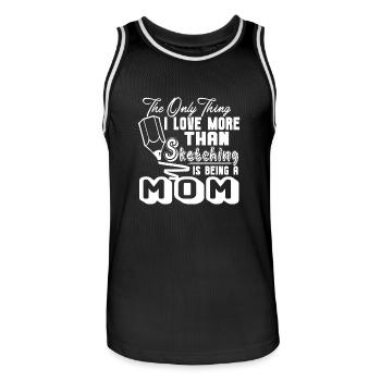 Sketching Love Sketching And Being A Mom - Men's Basketball Jersey - black/white - Front - AI Model Male 185 dark (185cm)