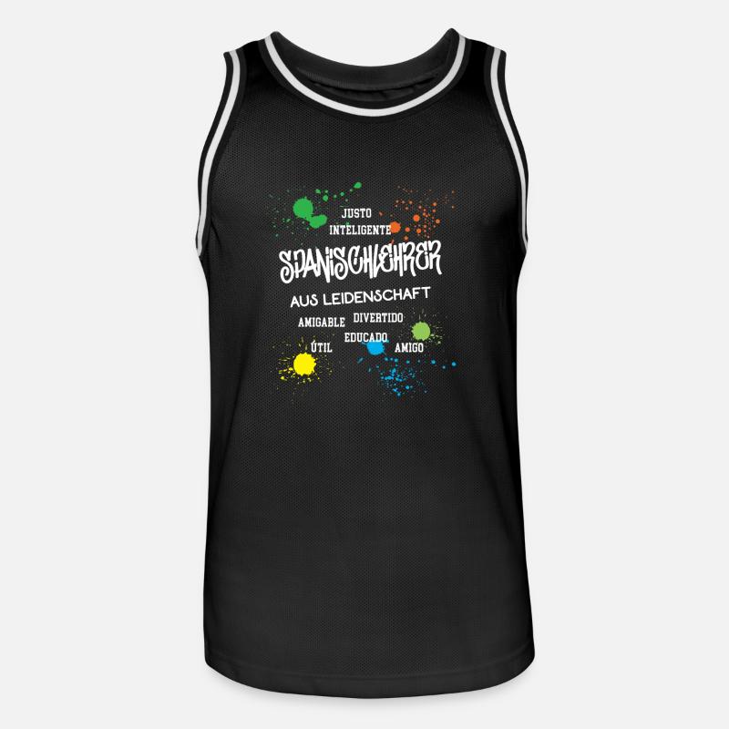 Spanischlehrer aus Leidenschaft Beruf Lehrer - Männer Basketball-Trikot - Schwarz/Weiß