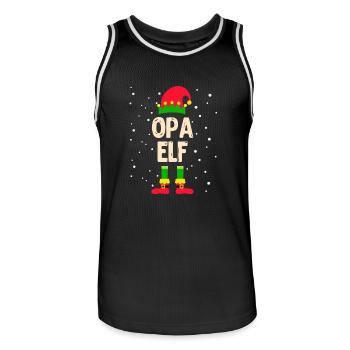 OPA ELF Großvater Weihnachten Opi Elfen - Männer Basketball-Trikot - Schwarz/Weiß - Vorne - AI Model Male 185 dark (185cm)