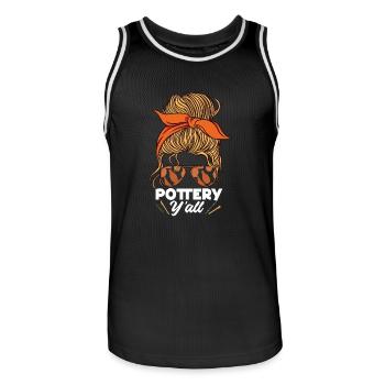 Pottery Ceramics Artist Girl - Männer Basketball-Trikot - Schwarz/Weiß - Vorne - AI Model Male 185 dark (185cm)
