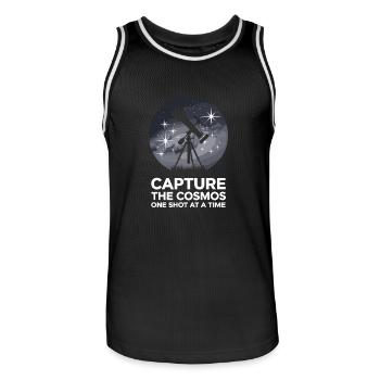 Teleskop Astronomie Astrologie für einen Astronom - Männer Basketball-Trikot - Schwarz/Weiß - Vorne - AI Model Male 185 dark (185cm)
