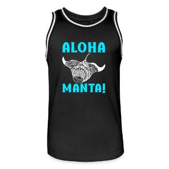 Manta Rays Great Manta Sea Creatures - Men's Basketball Jersey - black/white - Front - AI Model Male 185 dark (185cm)