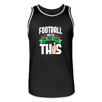 Football Me Are Like - Männer Basketball-Trikot - Schwarz/Weiß - Vorne - AI Model Male 185 dark (185cm)