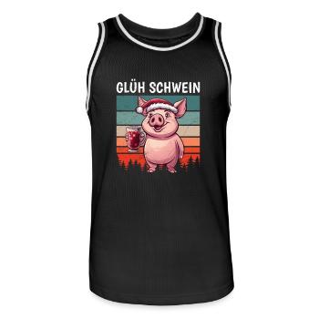 Glühwein Liebhaber GLÜH SCHWEIN Lustiges - Männer Basketball-Trikot - Schwarz/Weiß - Vorne - AI Model Male 185 dark (185cm)