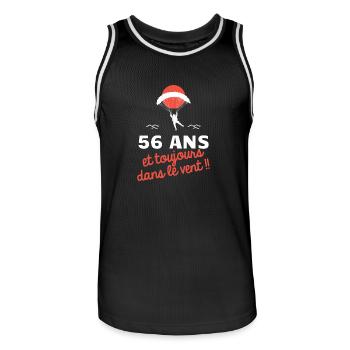idée cadeau anniversaire amateurs de parapente - Maillot de basket Homme - noir/blanc - Devant - AI Model Male 185 dark (185cm)