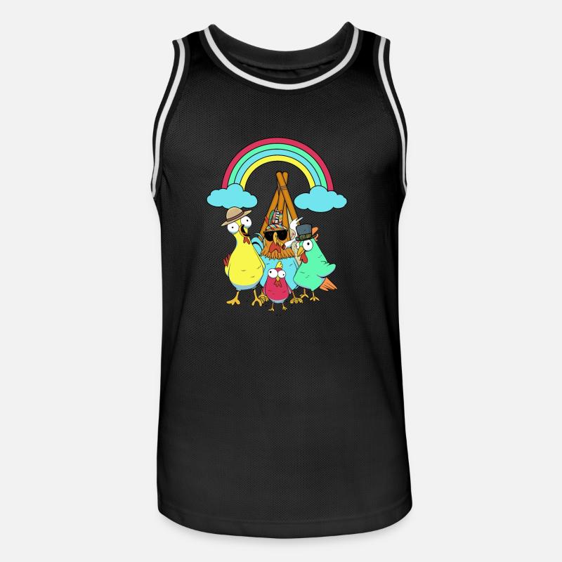 Hippie Tipi Kyllinger Hippies Kylling - Basketballdrakt for menn - svart/hvit