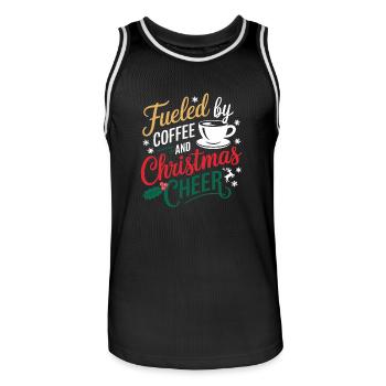 Fueled By Coffee And Christmas Cheer - Men's Basketball Jersey - black/white - Front - AI Model Male 185 dark (185cm)