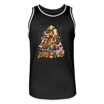 Otter Christmas Tree - Männer Basketball-Trikot - Schwarz/Weiß - Vorne - AI Model Male 185 dark (185cm)