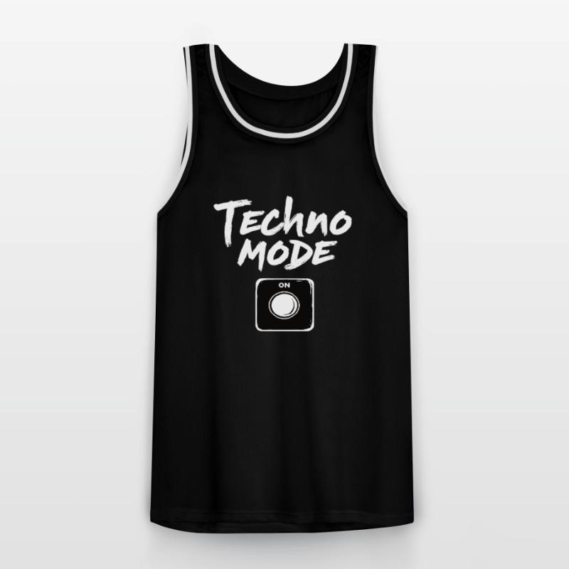 Techno Mode On Techno Techno Music Techno Men's Basketball Jersey