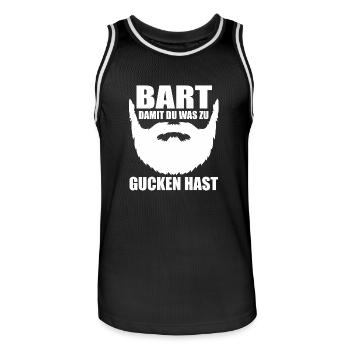 Barbu Barbu Barbe - Maillot de basket Homme - noir/blanc - Devant - AI Model Male 185 dark (185cm)