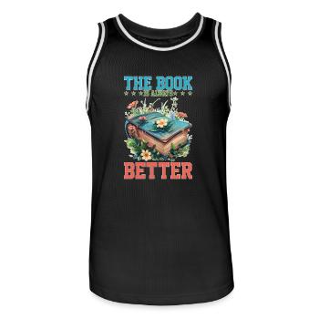 The Book Is Always Better - Männer Basketball-Trikot - Schwarz/Weiß - Vorne - AI Model Male 185 dark (185cm)