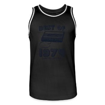 Das Beste aus 1974 Retro Mixtape Vintage 51. Geburtstag - Männer Basketball-Trikot - Schwarz/Weiß - Vorne - AI Model Male 185 dark (185cm)