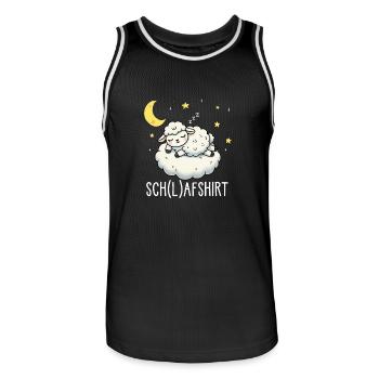 Schaf Schlafshirt Pyjama Shirt für Gute Nacht - Männer Basketball-Trikot - Schwarz/Weiß - Vorne - AI Model Male 185 dark (185cm)