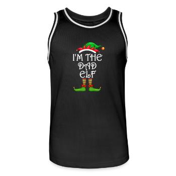 I'm The Dad Elf Shirt Matching Family Christmas - Men's Basketball Jersey - black/white - Front - AI Model Male 185 dark (185cm)