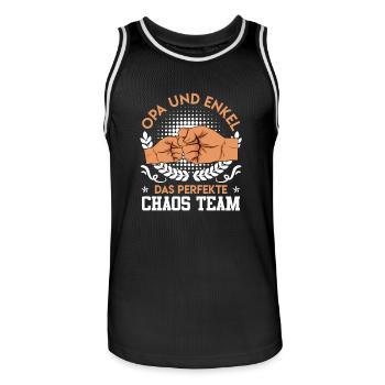 OPA UND ENKEL DAS PERFEKTE CHAOS TEAM Lustiges - Männer Basketball-Trikot - Schwarz/Weiß - Vorne - AI Model Male 185 dark (185cm)