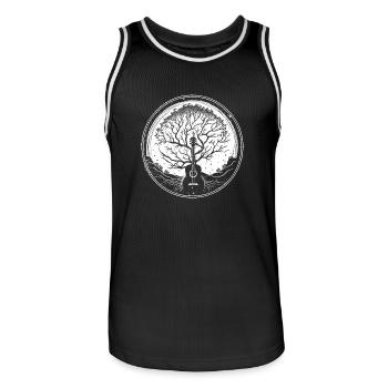 Yggdrasil Nature Musicien Arbre De Vie - Maillot de basket Homme - noir/blanc - Devant - AI Model Male 185 dark (185cm)