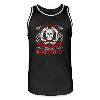 Hair Stylist Proud Hair Stylist - Men's Basketball Jersey - black/white - Front - AI Model Male 185 dark (185cm)