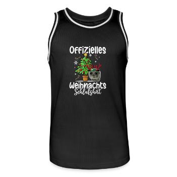 Weihnachts Hamster Schlafshirt - Männer Basketball-Trikot - Schwarz/Weiß - Vorne - AI Model Male 185 dark (185cm)