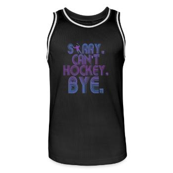 Sorry Can't Hockey Bye Hockey Lover - Men's Basketball Jersey - black/white - Front - AI Model Male 185 dark (185cm)