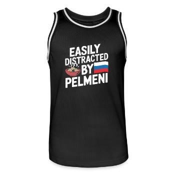 Pelmeni Cuisine russe - Maillot de basket Homme - noir/blanc - Devant - AI Model Male 185 dark (185cm)