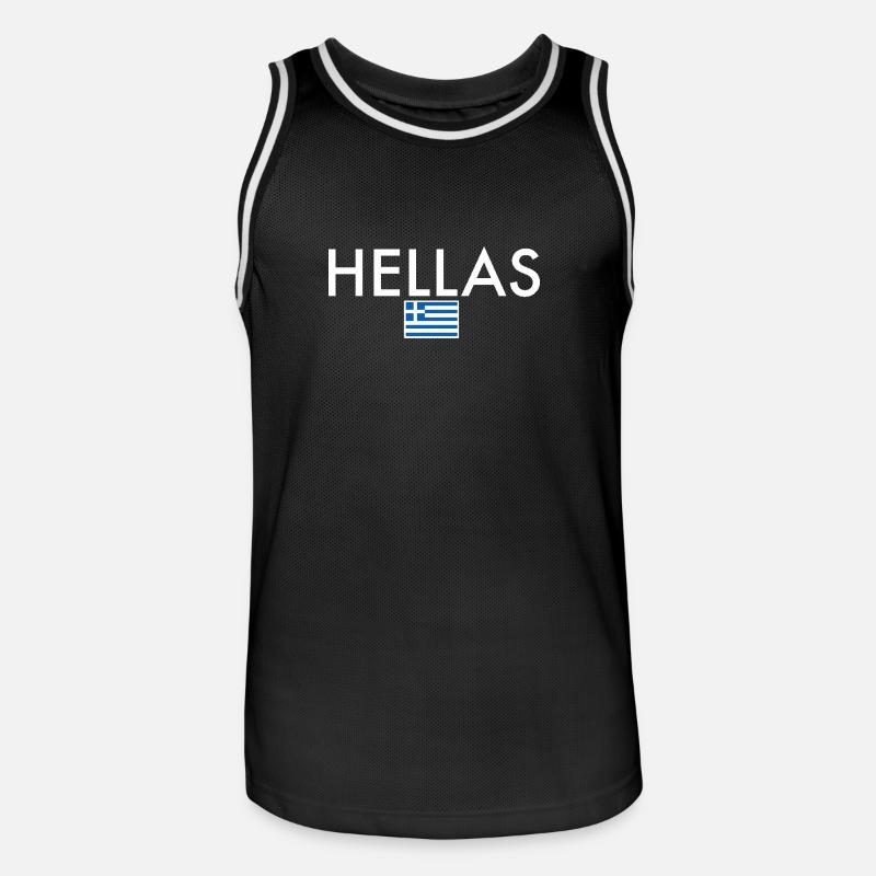 Hellas Grèce Drapeau grec Grec - Maillot de basket Homme - noir/blanc