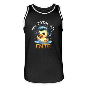 Karneval Ente BIN TOTAL AM ENTE Lustiges - Männer Basketball-Trikot - Schwarz/Weiß - Vorne - AI Model Male 185 dark (185cm)
