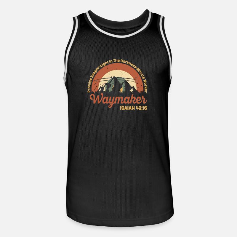 Wegweiser, Versprechenshüter, Wundertäter - Männer Basketball-Trikot - Schwarz/Weiß