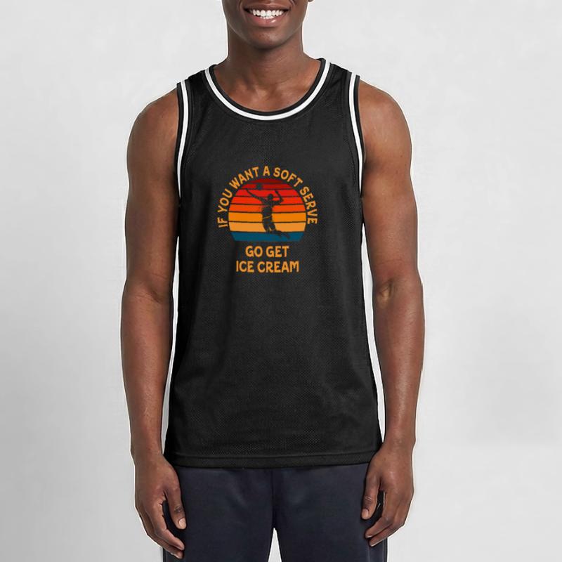 Wenn Sie ein Softeis wollen, holen Sie sich Eis Männer Basketball-Trikot