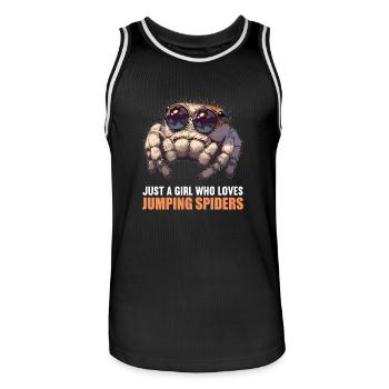 Jumping Spider Springspinnen Springspinne - Männer Basketball-Trikot - Schwarz/Weiß - Vorne - AI Model Male 185 dark (185cm)