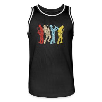Saxophone Retro Vintage - Männer Basketball-Trikot - Schwarz/Weiß - Vorne - AI Model Male 185 dark (185cm)