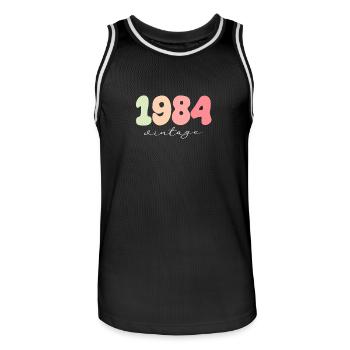 Date de naissance Année de naissance 1984 - Maillot de basket Homme - noir/blanc - Devant - AI Model Male 185 dark (185cm)