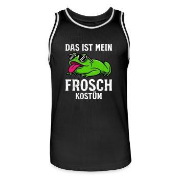 Karneval Kostüm Frosch DAS IST MEIN FROSCH KOSTÜM - Männer Basketball-Trikot - Schwarz/Weiß - Vorne - AI Model Male 185 dark (185cm)
