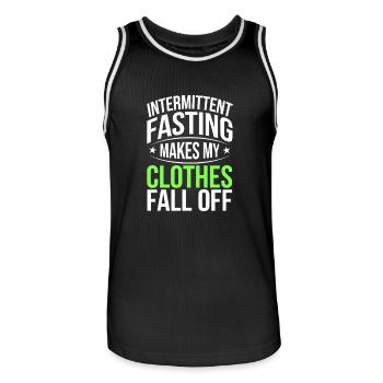 Intermittent fasting Intermittent fasting - Men's Basketball Jersey - black/white - Front - AI Model Male 185 dark (185cm)