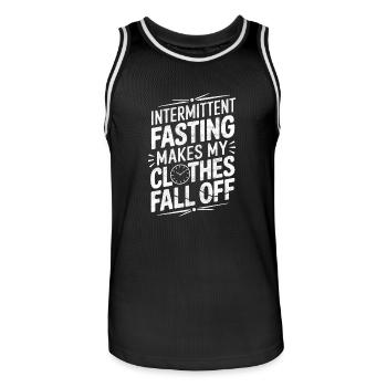 Intermittent fasting Intermittent fasting - Men's Basketball Jersey - black/white - Front - AI Model Male 185 dark (185cm)