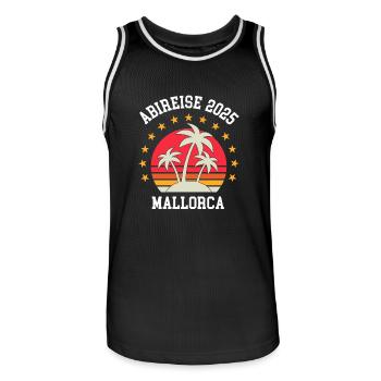 Mallorca 2025 Abireise Klassenfahrt Abi Abifahrt - Männer Basketball-Trikot - Schwarz/Weiß - Vorne - AI Model Male 185 dark (185cm)