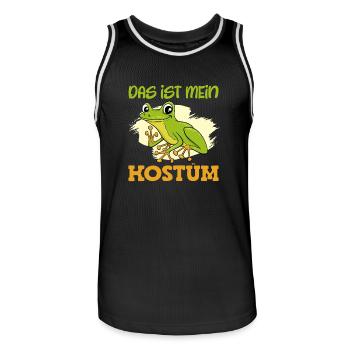 Karneval Party Frosch DAS IST MEIN FROSCH KOSTÜM - Männer Basketball-Trikot - Schwarz/Weiß - Vorne - AI Model Male 185 dark (185cm)