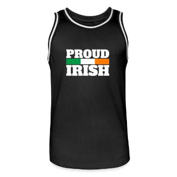 Fier Irlandais Irlande Drapeau Irlandais Fier Irlandais - Maillot de basket Homme - noir/blanc - Devant - AI Model Male 185 dark (185cm)