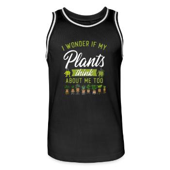 Plant Lover Gardening I Wonder If - Männer Basketball-Trikot - Schwarz/Weiß - Vorne - AI Model Male 185 dark (185cm)