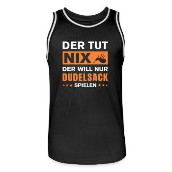 Dudelsackspieler Dudelsack Männer Geschenk - Männer Basketball-Trikot - Schwarz/Weiß - Vorne - AI Model Male 185 dark (185cm)