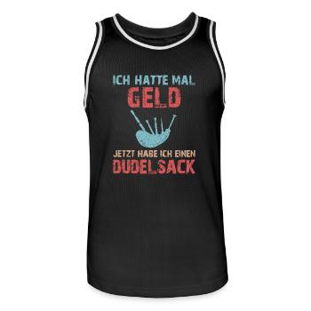 Dudelsackspieler Dudelsack Männer Geschenk - Männer Basketball-Trikot - Schwarz/Weiß - Vorne - AI Model Male 185 dark (185cm)