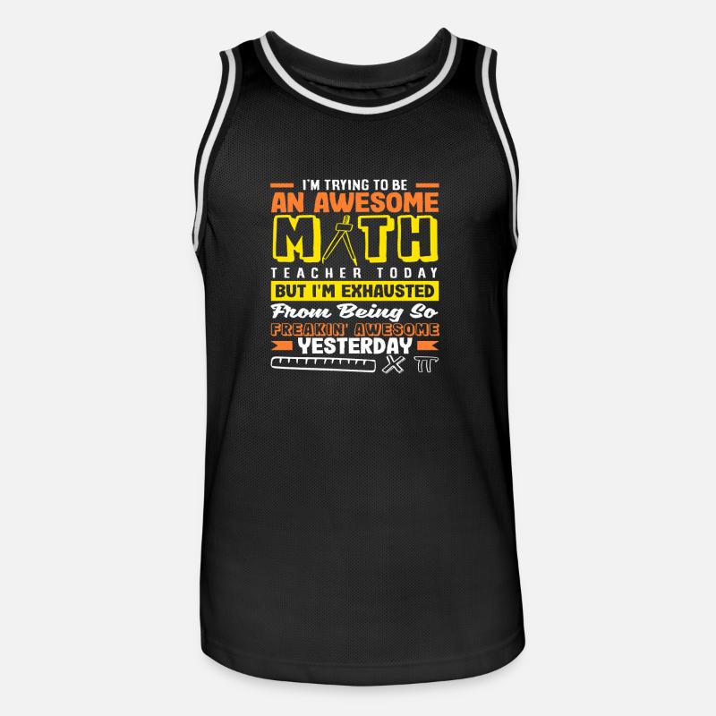 Math Teacher Math Gift - Men's Basketball Jersey - black/white