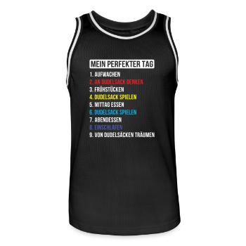 Dudelsackspieler Dudelsack Männer Geschenk - Männer Basketball-Trikot - Schwarz/Weiß - Vorne - AI Model Male 185 dark (185cm)