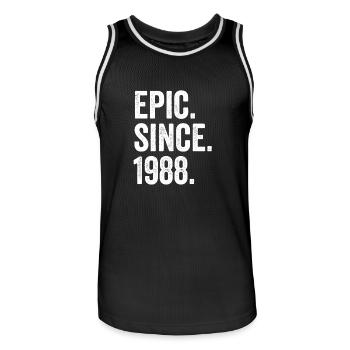 Epic Depuis 1988 Année de naissance Anniversaire - Maillot de basket Homme - noir/blanc - Devant - AI Model Male 185 dark (185cm)