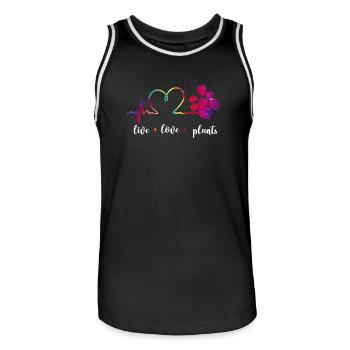 Plant Lover Gardening Live Love - Männer Basketball-Trikot - Schwarz/Weiß - Vorne - AI Model Male 185 dark (185cm)
